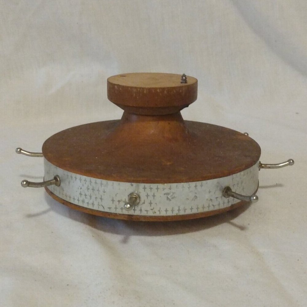 RARE Vintage Maid of Honor Hanging Wood Utensil Rack Spinner Holder